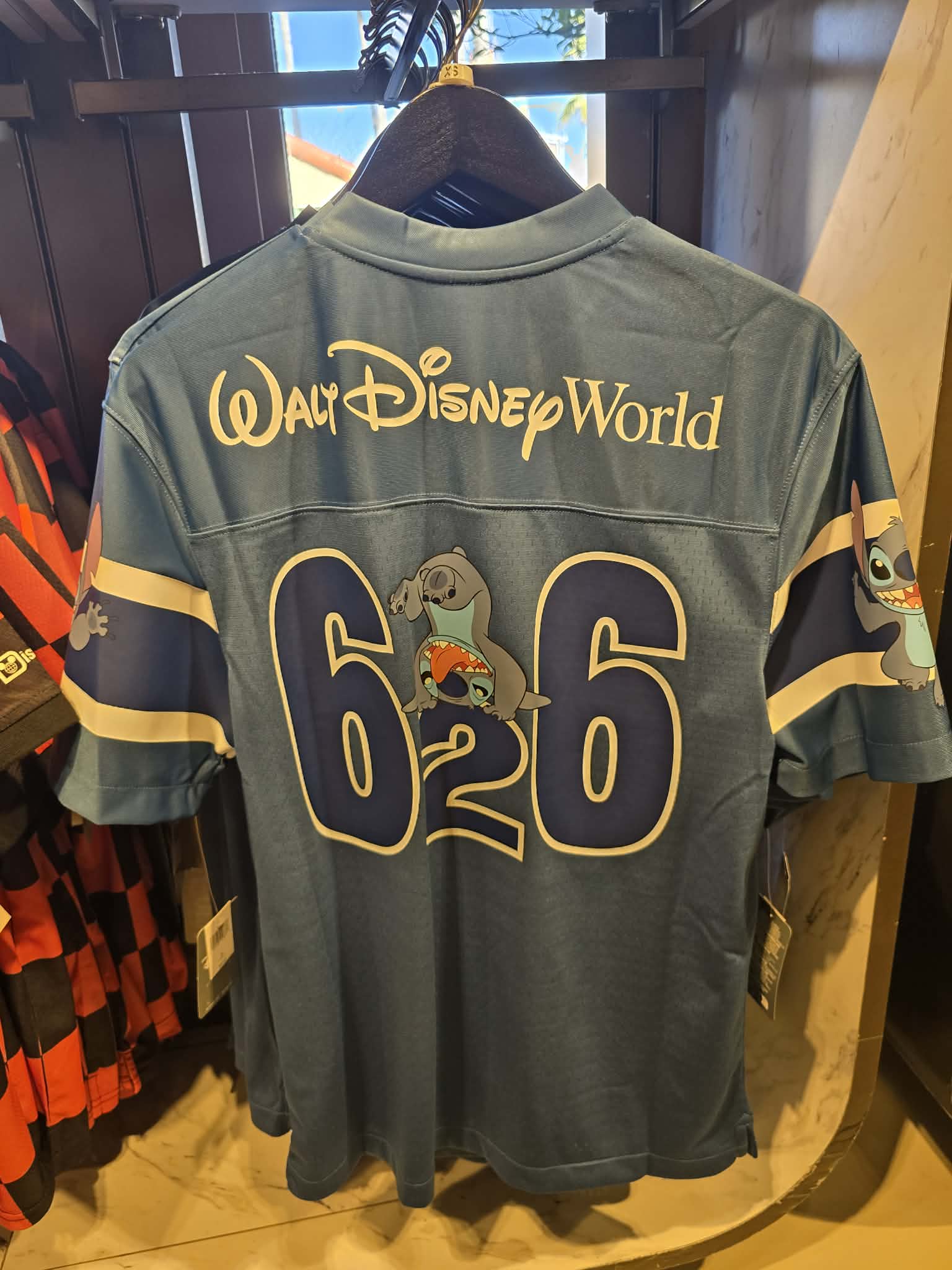 Disney Parks Stitch Football Jersey Featuring the Number 626 on Front & Back