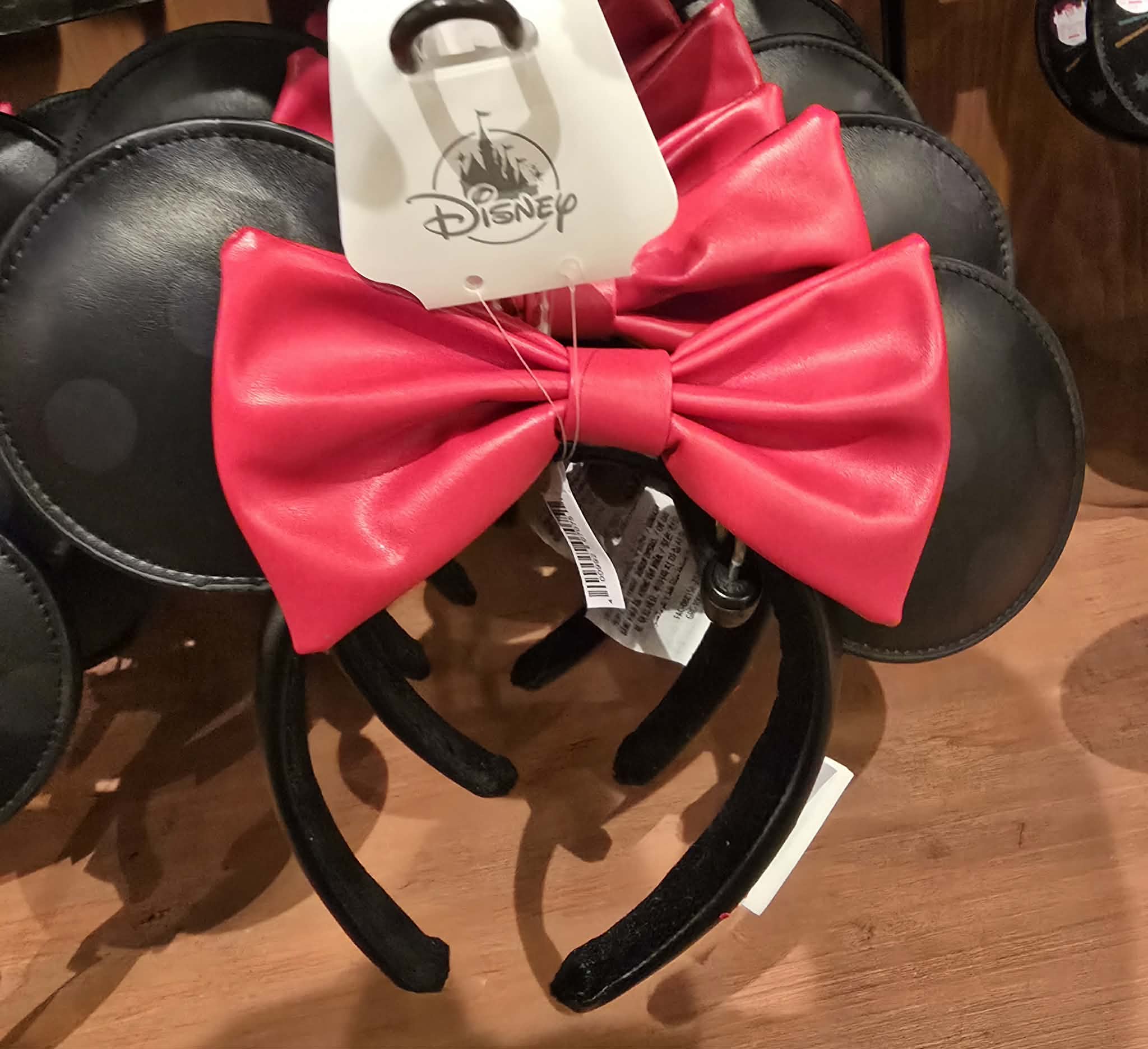 Black Minnie Mouse Ears Headband with Red Bow