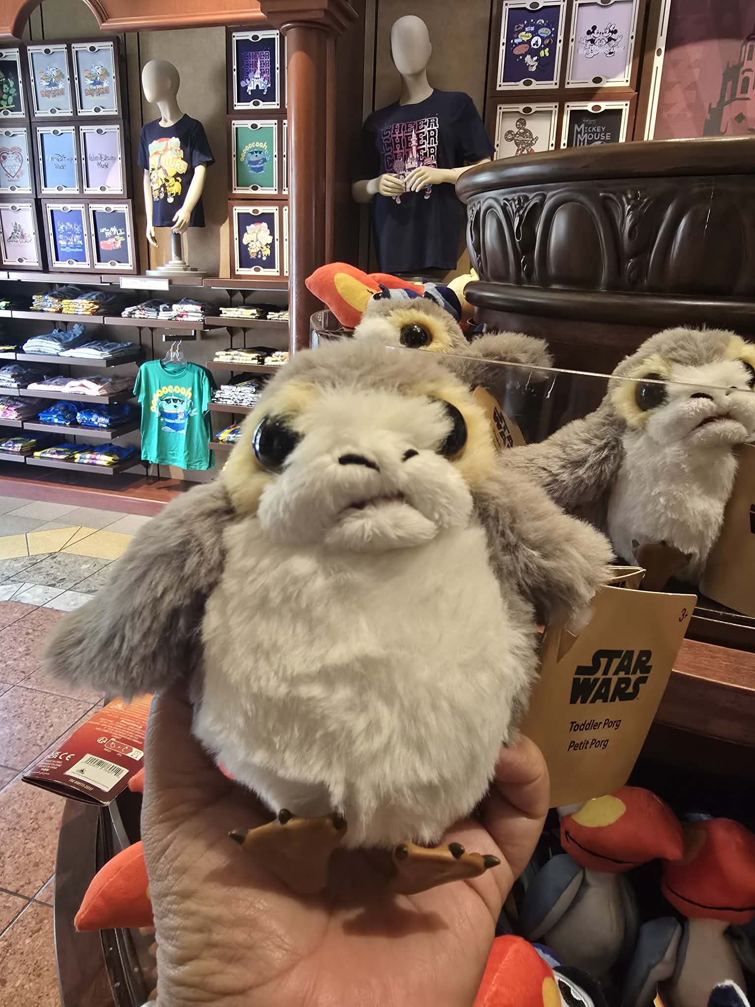 Disney Parks Star Wars Porg Magnetic Shoulder Plush