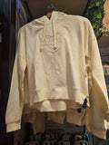 Mickey Balloon Park Logo Pastel Yellow Hoodie Pullover