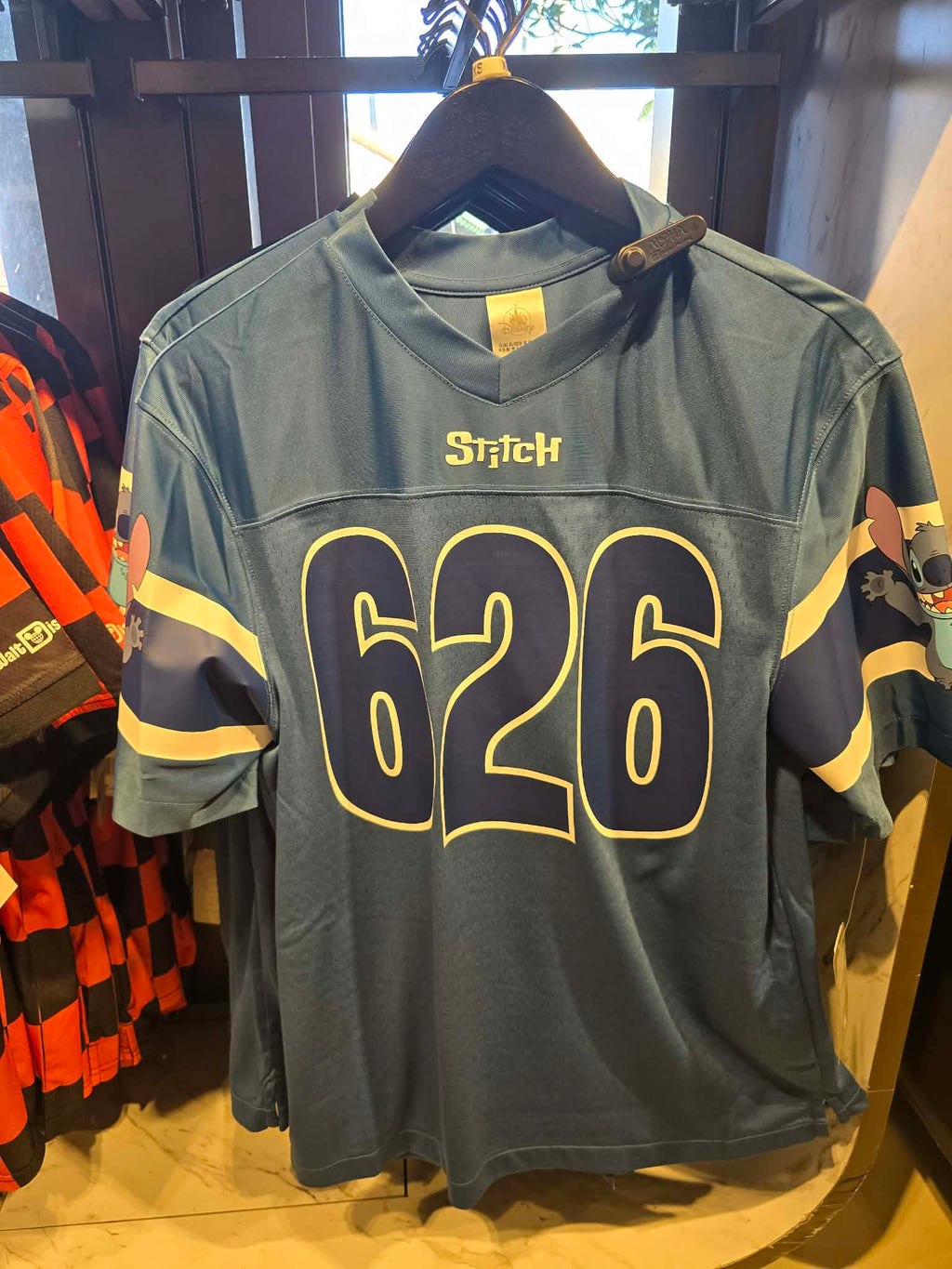 Disney Parks Stitch Football Jersey Featuring the Number 626 on Front & Back