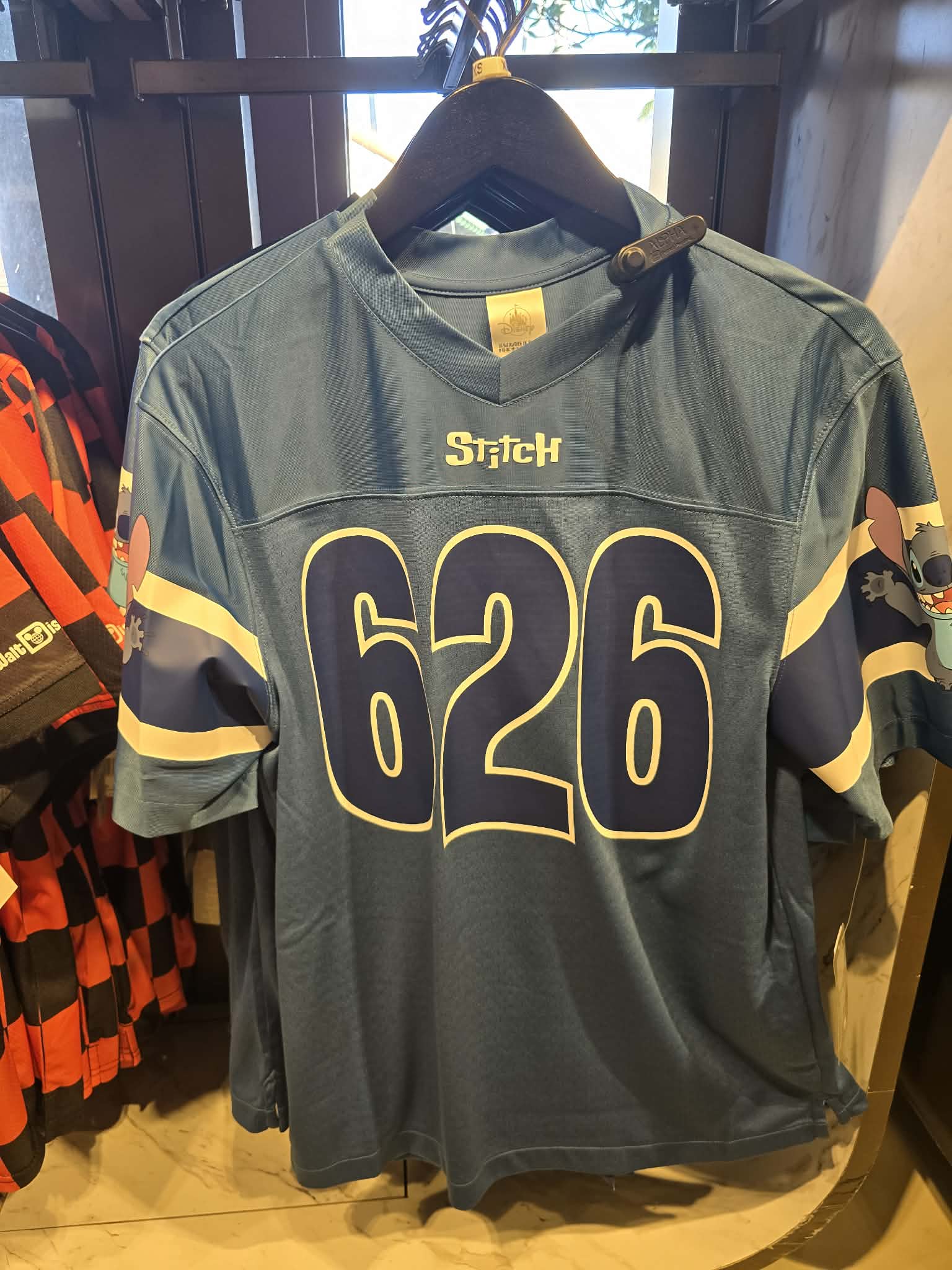 Disney Parks Stitch Football Jersey Featuring the Number 626 on Front & Back