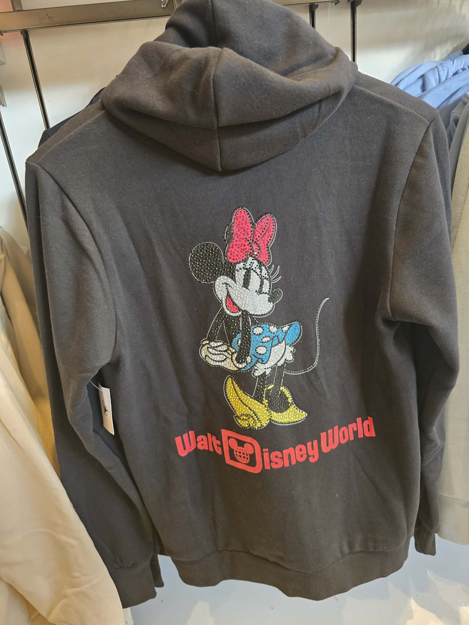 Disney Parks Minnie Mouse Bedazzled Rhinestone Zip Up Hoodie