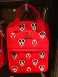 Disney Parks Canvas Mini Loungefly Backpack Featuring Balloon Motifs of Mickey & Minnie Mouse