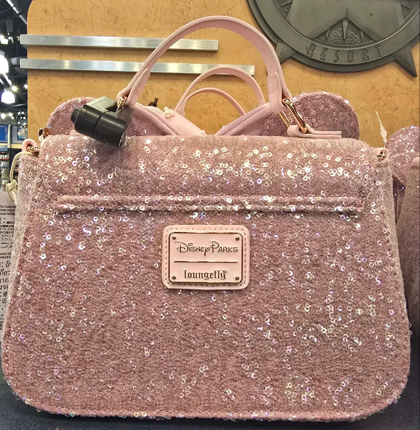 Disney Loungefly Minnie Mouse Rose Pearl Sequined Crossbody Bag