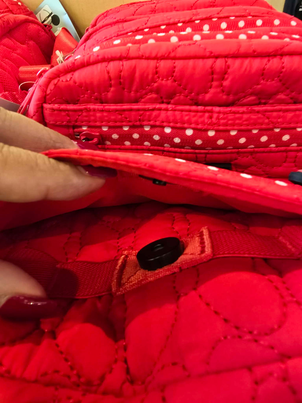 Disney Parks Minnie Mouse Quilted Hip Pack Red with Polka Dot Trim