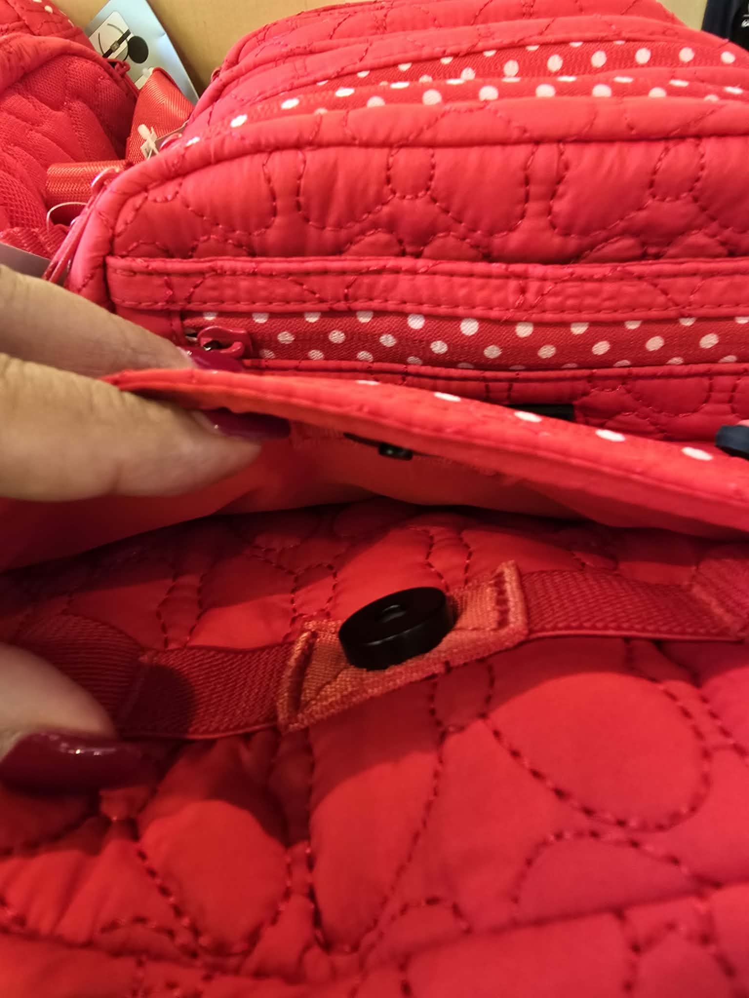 Disney Parks Minnie Mouse Quilted Hip Pack Red with Polka Dot Trim