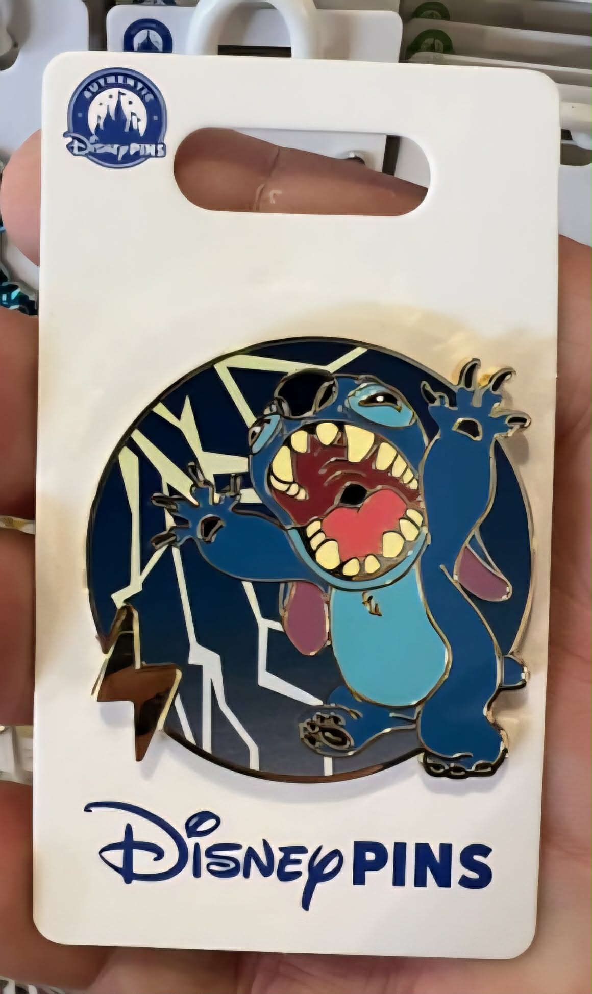 Stitch with Lightning Disney Pin