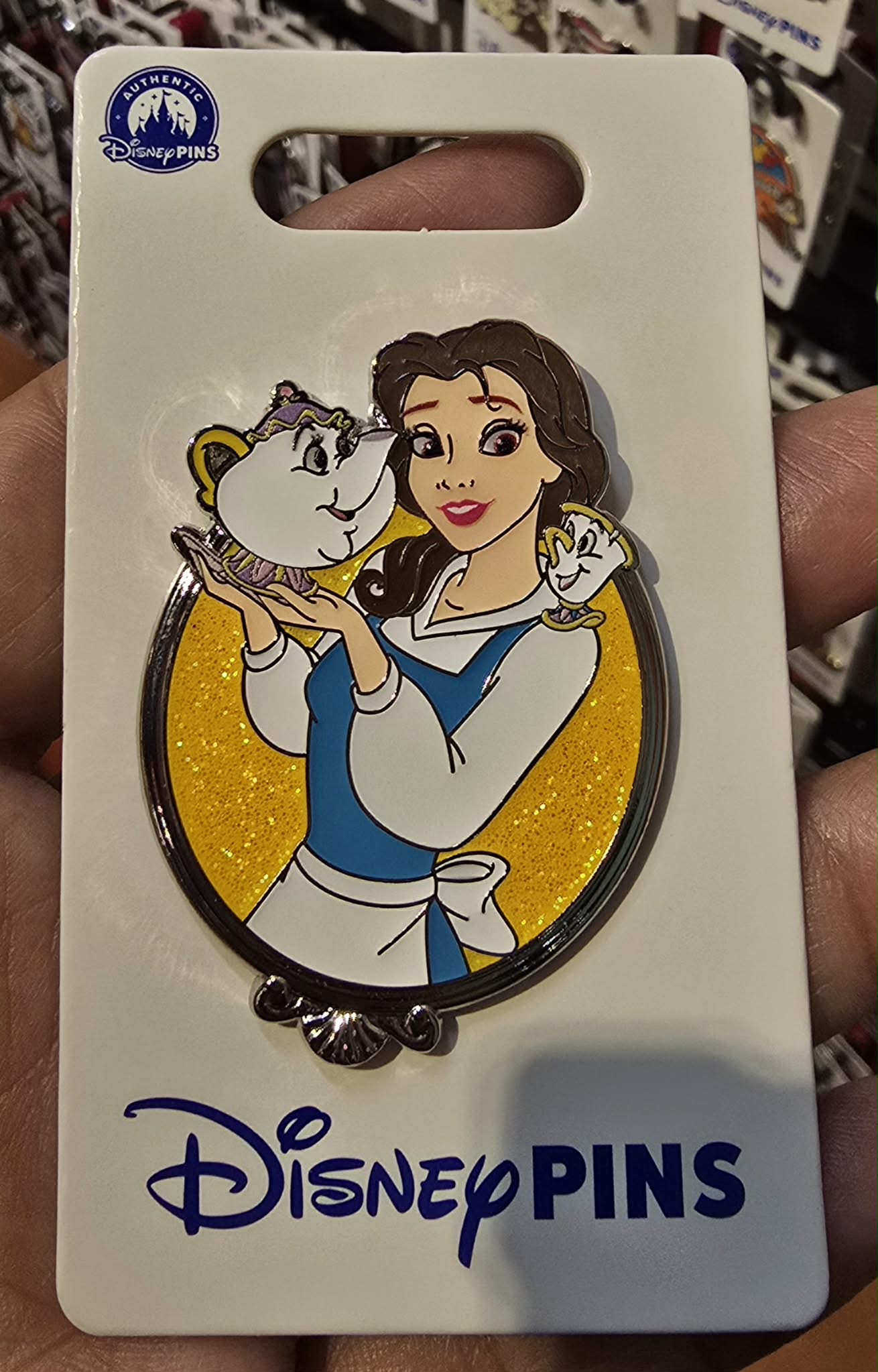 Belle and Mrs. Potts Pin - Glitter Portrait