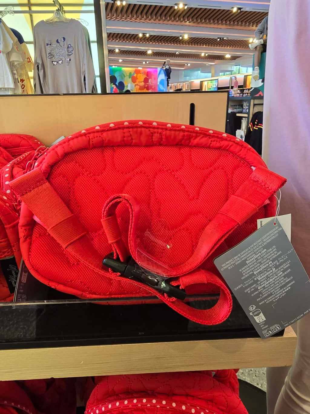 Disney Parks Minnie Mouse Quilted Hip Pack Red with Polka Dot Trim