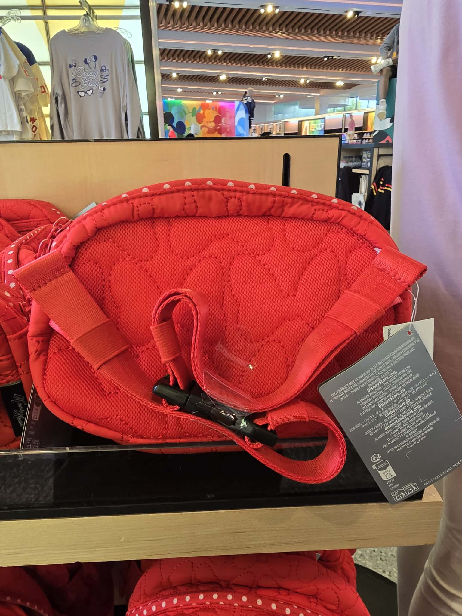 Disney Parks Minnie Mouse Quilted Hip Pack Red with Polka Dot Trim