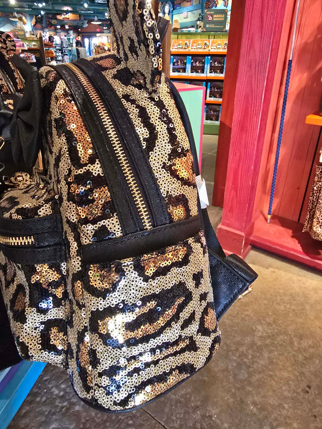 Disney Loungefly Animal Kingdom Leopard Sequin Backpack