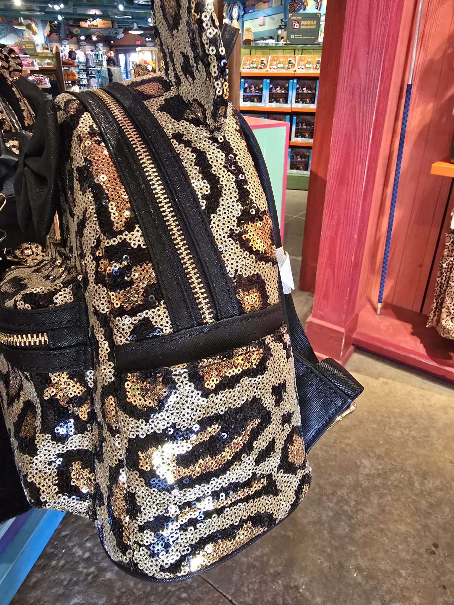 Disney Loungefly Animal Kingdom Leopard Sequin Backpack