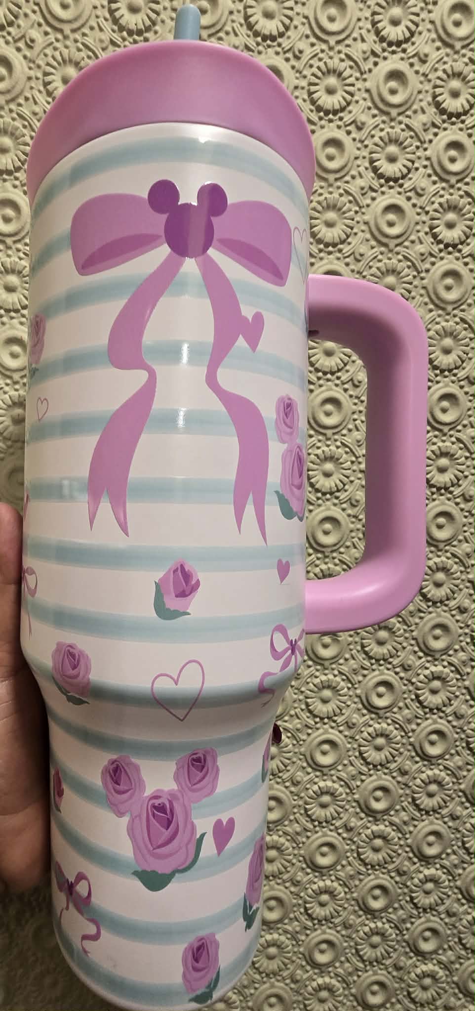 Mickey Icon Ribbons & Roses Metal Tumbler 40 oz.