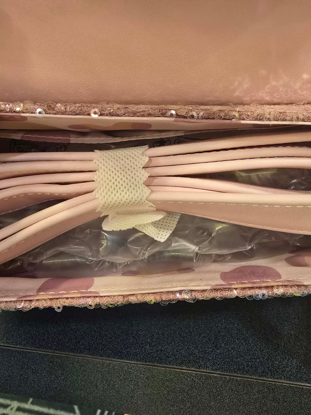 Disney Loungefly Minnie Mouse Rose Pearl Sequined Crossbody Bag