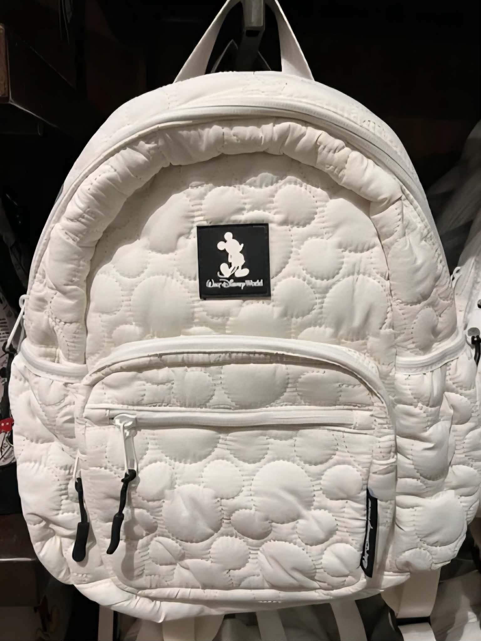 White Mickey Mouse Walt Disney World Quilted Mini Backpack