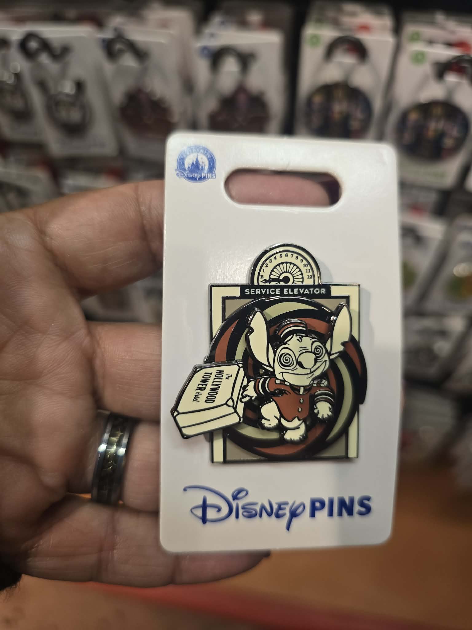 Hollywood Tower Hotel Stitch Service Elevator Pin