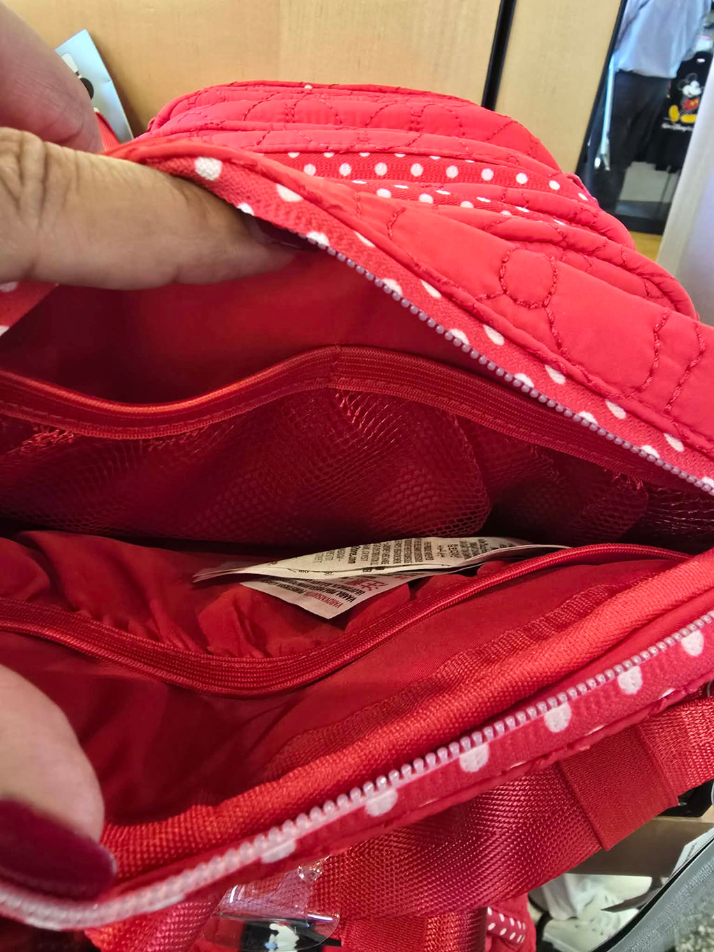 Disney Parks Minnie Mouse Quilted Hip Pack Red with Polka Dot Trim