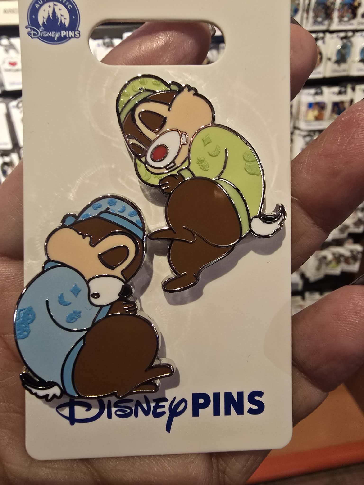 Disney Parks Chip & Dale Sleeping Baby Pin