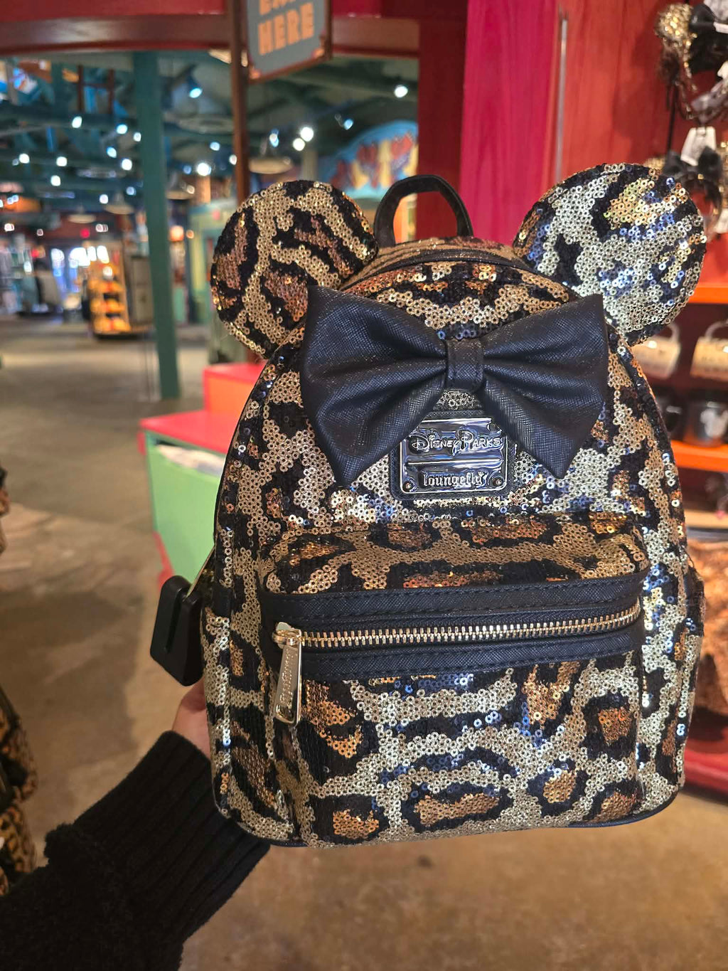 Disney Loungefly Animal Kingdom Leopard Sequin Backpack
