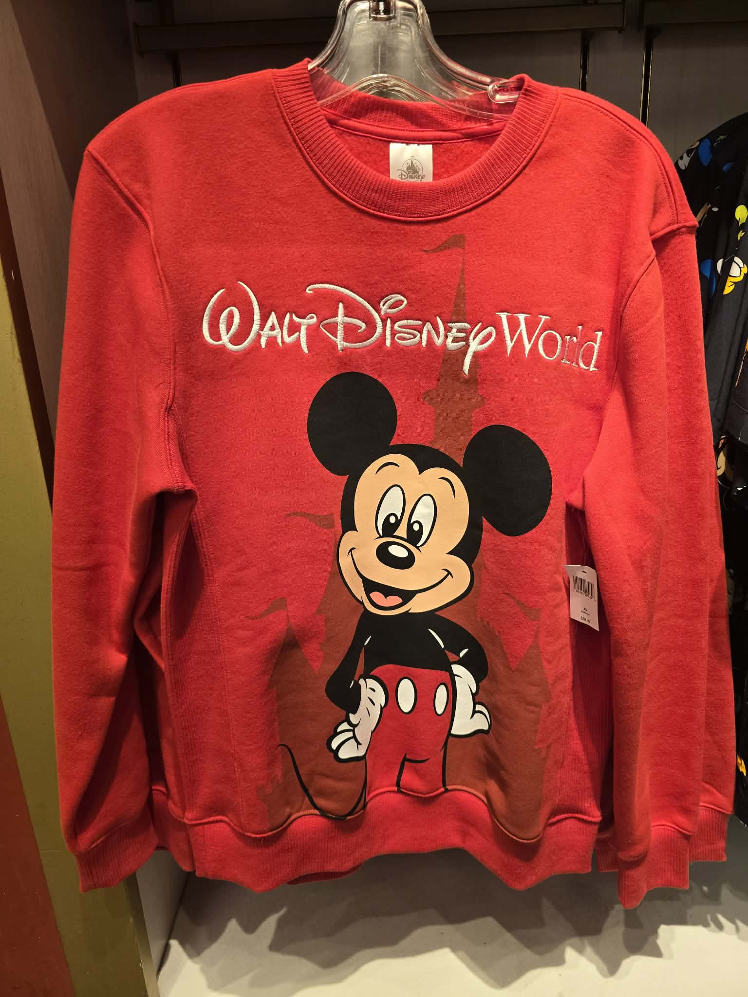 Red Walt Disney World Sweatshirt Featuring a Classic Mickey Mouse Graphic