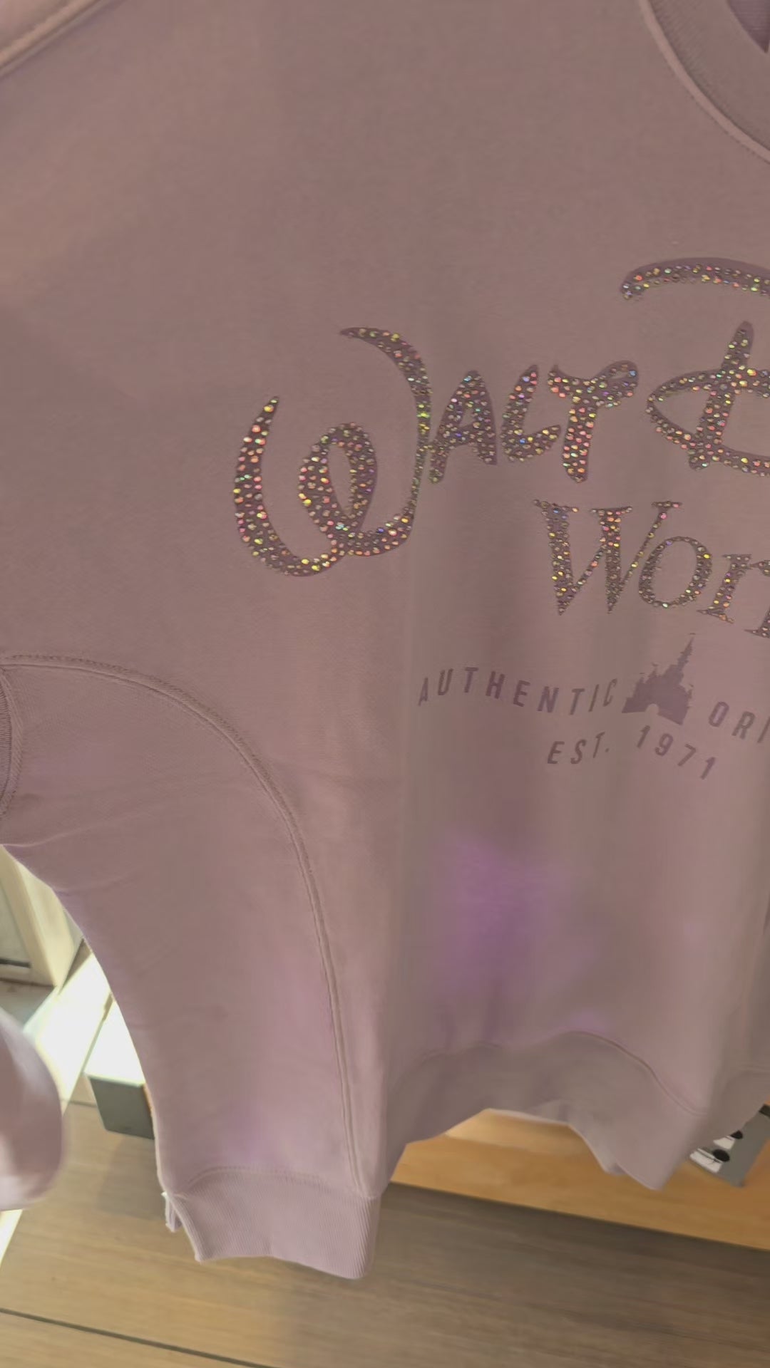 Disney Rhinestone Pullover Sweatshirt Light Purple